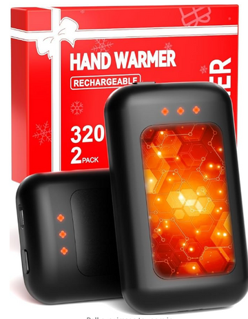 Hand Warmers Rechargeable, 2 Pack 3200mAh*2 Electric Hand Warmer, 16 Hours Lasting, Great for Outdoors, Camping, Gifts for Men Women